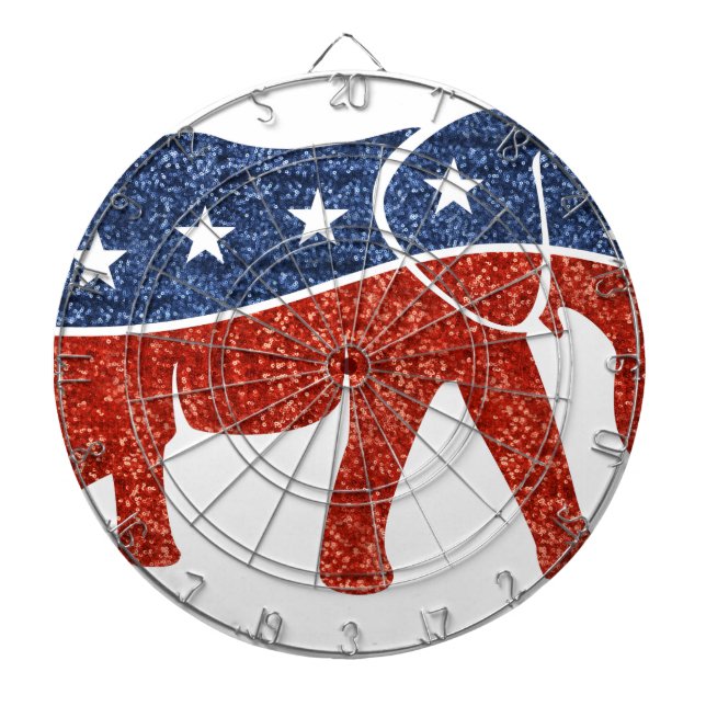 glitter republican elephant dart board (Front)