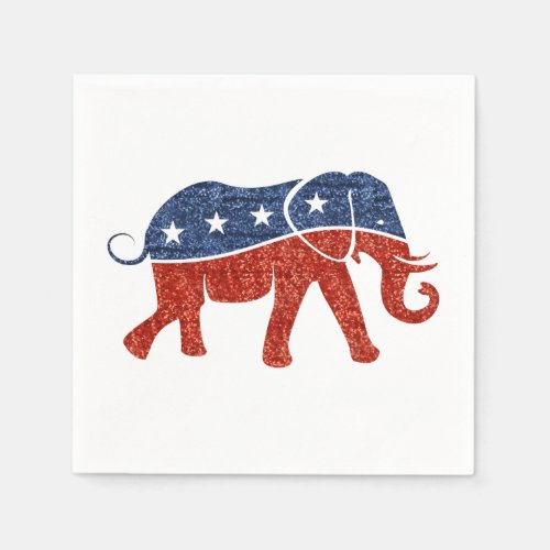 glitter republican elephant paper napkins