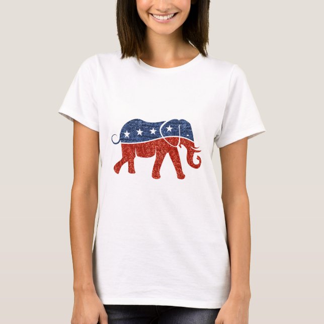 glitter republican elephant T-Shirt (Front)