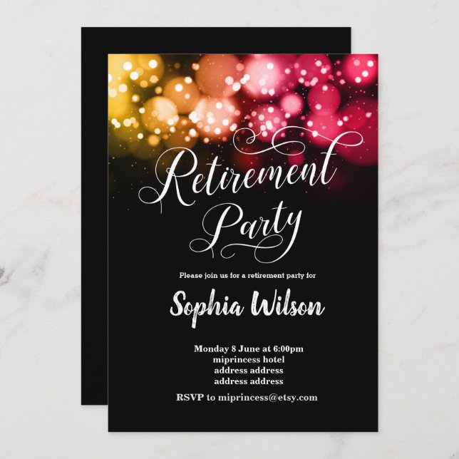 glitter Retirement Party invite (Front/Back)