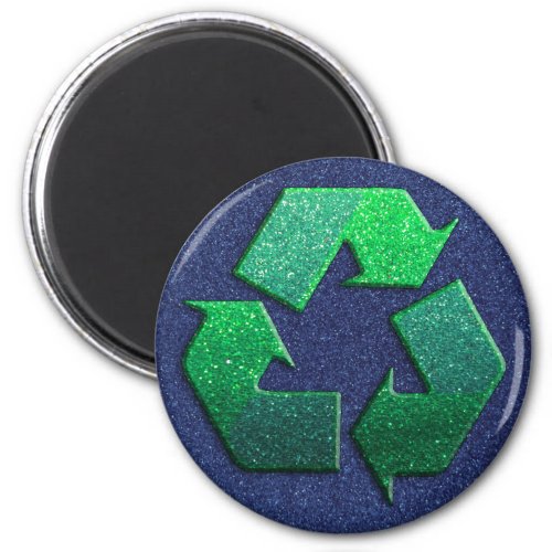 Glitter Reuse Reduce Recycle Earth Day Recycling Magnet