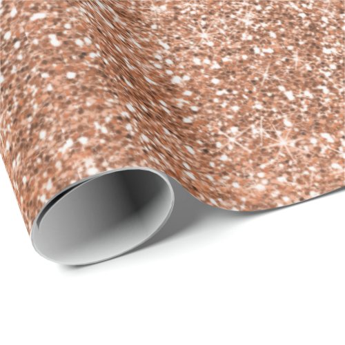Glitter Rose Copper Coral Gold Marble Metallic Wrapping Paper