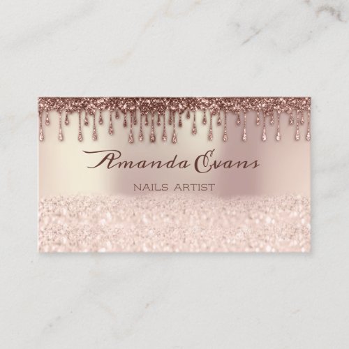Glitter Rose Drips Body Shaping Appointment Card
