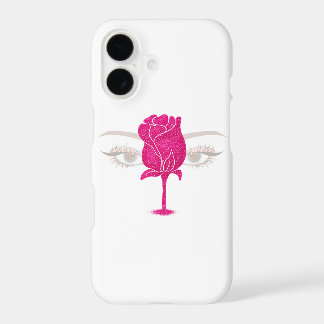 Glitter Rose Eyes Shirt | Pink Rose Aesthetic Tee iPhone 17 Case