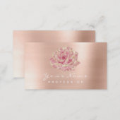 Glitter Rose Flower  Gold Champagne  Lux Business Card (Front/Back)