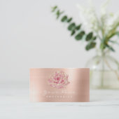 Glitter Rose Flower  Gold Champagne  Lux Business Card (Standing Front)