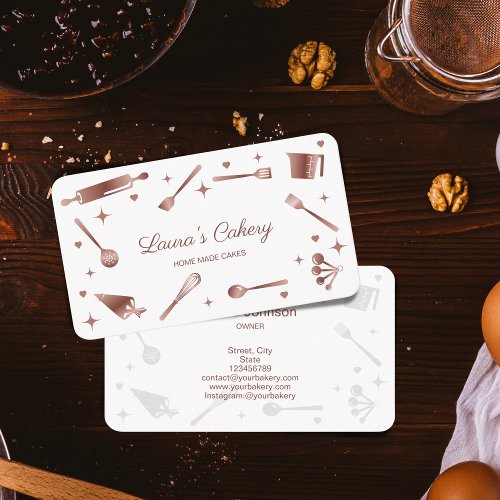 Glitter Rose Gold Baking Tools Utensils Whisk  Business Card
