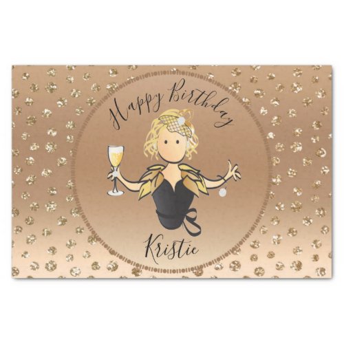 Glitter Rose Gold Birthday or Retirement Party  Tissue Paper