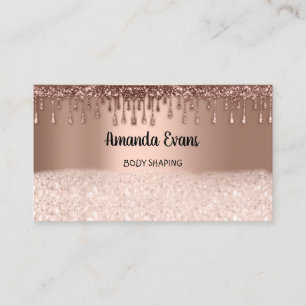 Glitter Rose Gold Cosmetics  SPA Studio Wellness A Appointment Card