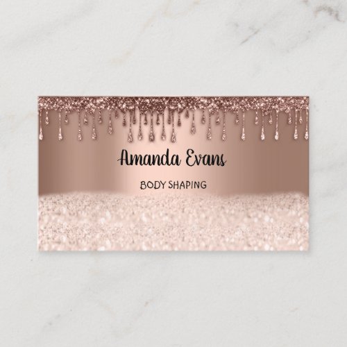 Glitter Rose Gold Cosmetics  SPA Studio Wellness A Appointment Card