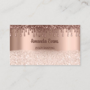Glitter Rose Gold Cosmetics  SPA Studio Wellness Appointment Card