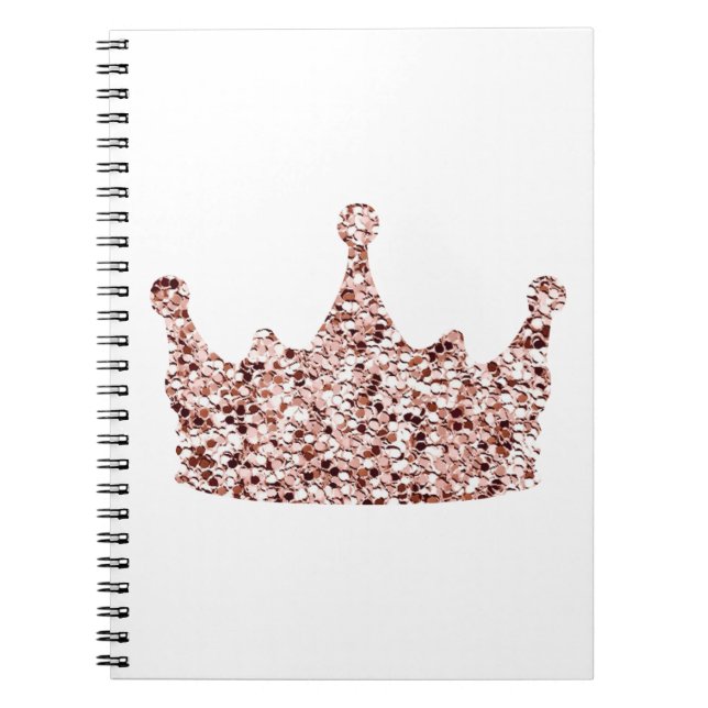 Glitter Rose Gold Crown Clipart Queen ClipartCrown Notebook (Front)