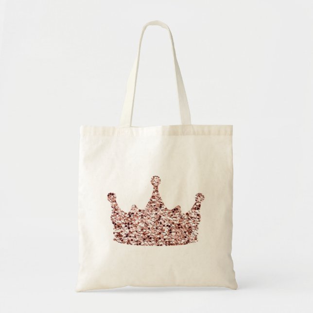 Glitter Rose Gold Crown Clipart Queen ClipartCrown Tote Bag (Front)