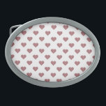 Glitter Rose Gold Hearts White Background Belt Buckle<br><div class="desc">The Symmetric Glitter Rose Gold Hearts pattern features a delicate and elegant design that radiates charm and sophistication. Each heart is meticulously arranged in a symmetrical layout, shimmering with a luxurious rose gold glitter effect. Set against a crisp white background, this pattern offers a refined contrast, making it both eye-catching...</div>