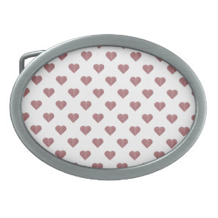 Glitter Rose Gold Hearts White Background Belt Buckle