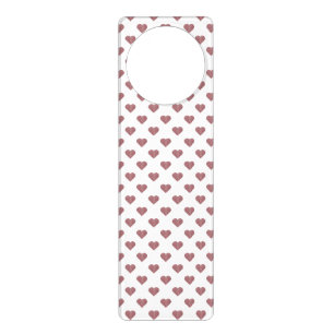 Glitter Rose Gold Hearts White Background Door Hanger