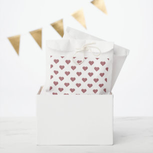 Glitter Rose Gold Hearts White Background Favor Bag