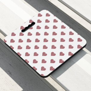 Glitter Rose Gold Hearts White Background Seat Cushion