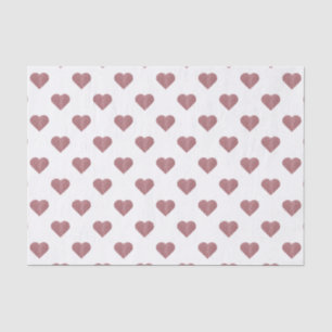 Glitter Rose Gold Hearts White Background Tissue Paper