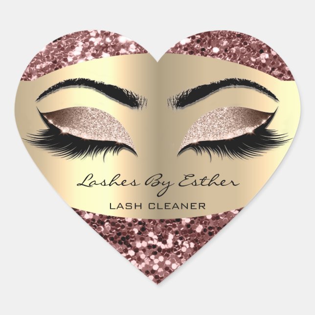 Glitter Rose Gold Lashes By Cleaner Heart Makeup Sticker (Front)