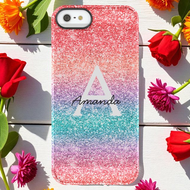 Glitter Rose Gold Pink Blue Uncommon iPhone Case (Creator Uploaded)