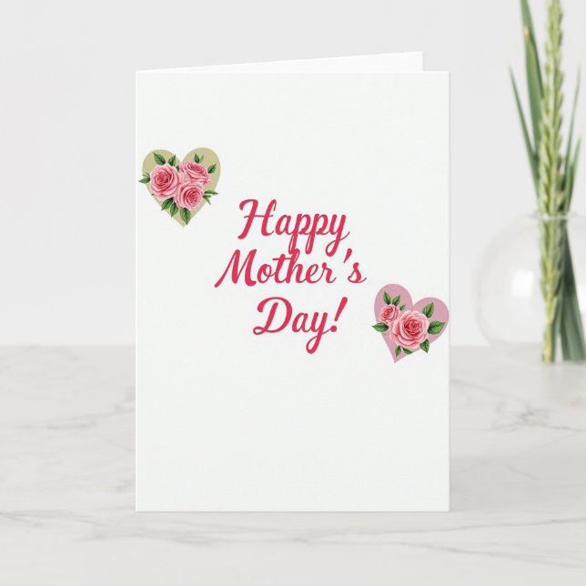 Glitter Rose Happy Mothers Day Card (Front)