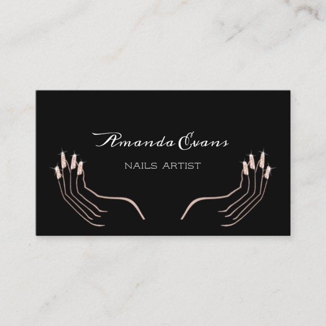 Glitter Rose Manicure Nails Artist Appointment (Front)