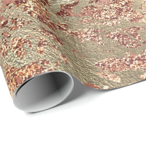 Glitter Rose Molten Copper Gold Marble Metallic Wrapping Paper