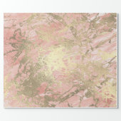 Glitter Rose Molten Pink Gold Marble Metallic Wrapping Paper (Flat)