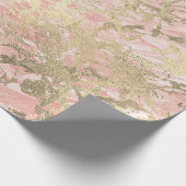 Glitter Rose Molten Pink Gold Marble Metallic Wrapping Paper (Corner)