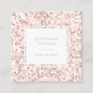 Glitter Rose Pink pattern square business card