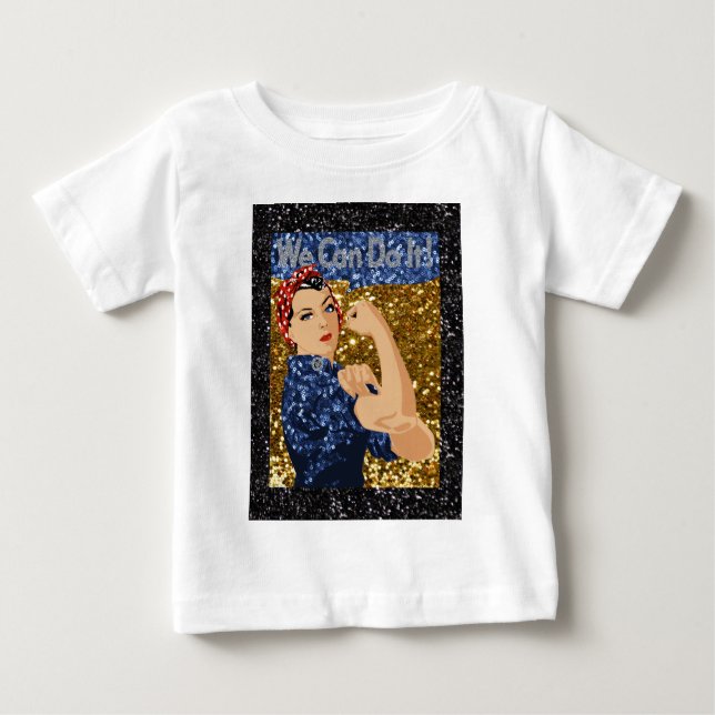 glitter rosie the riveter baby T-Shirt (Front)