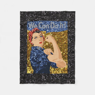 glitter rosie the riveter blanket