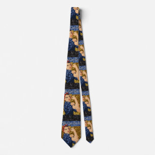 glitter rosie the riveter neck tie