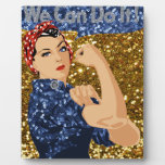 glitter rosie the riveter plaque