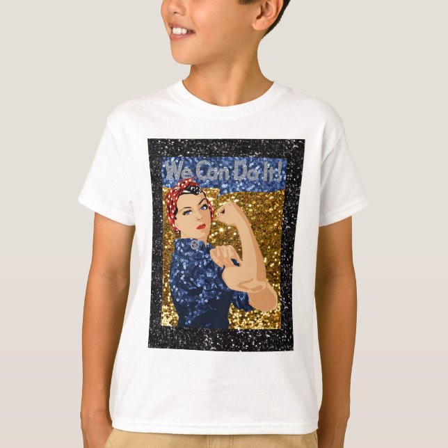 glitter rosie the riveter T-Shirt (Front)