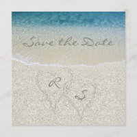 Glitter Sandy  Beach Wedding Save the Date