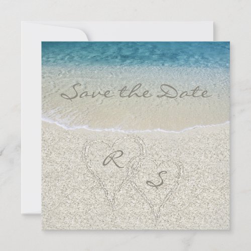 Glitter Sandy  Beach Wedding Save the Date