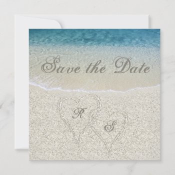 Glitter Sandy  Beach Wedding Save The Date Invitation by Wedding_Trends at Zazzle