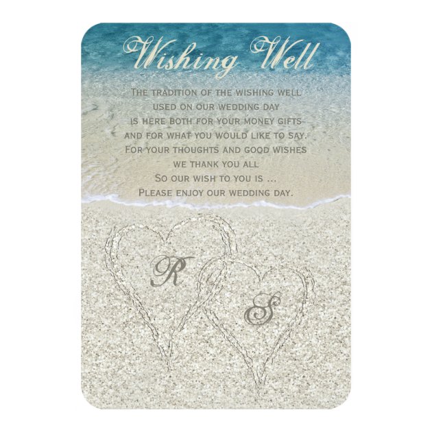 Glitter Sandy  Beach Wedding Wishing Well Card