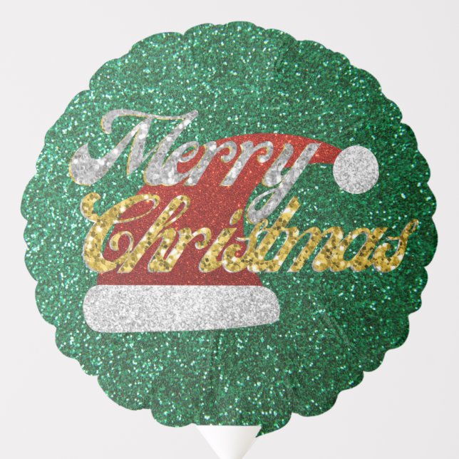 Glitter Santa Hat Balloon (Front)