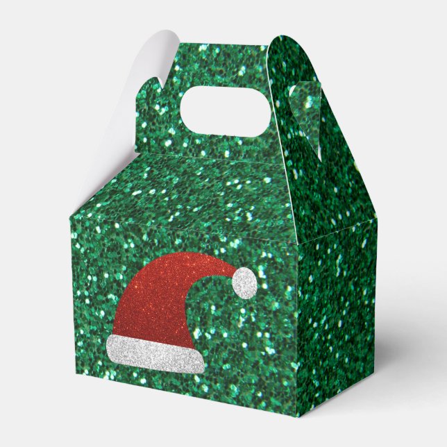 Glitter Santa Hat Favor Boxes (Front Side)