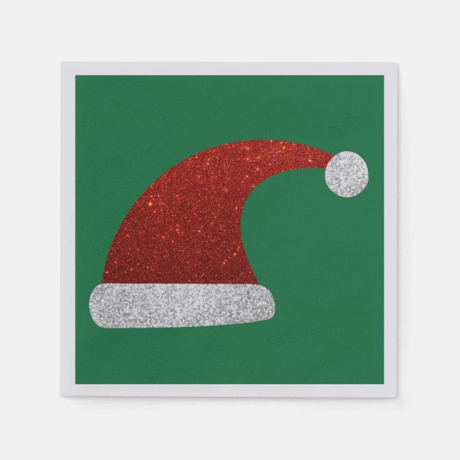 Glitter Santa Hat Napkins (Front)