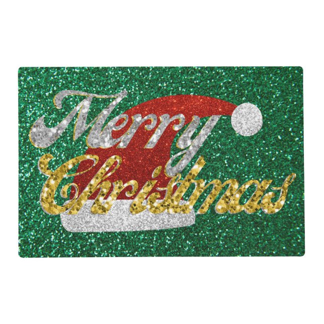 Glitter Santa Hat Placemat (Front)