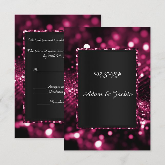 GLITTER SATIN ELEGANT LUXURY rsvp Invitation (Front/Back)
