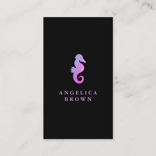 Glıtter Seahorse Business Card (Front)
