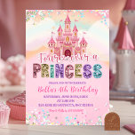 Glitter Sequin Fourever a princess birthday Invitation<br><div class="desc">Pink Glitter Sequin Fourever A Princess Birthday Invitation,  Magical Rainbow Birthday Invite,  Editable Royal Castle Kids Birthday</div>