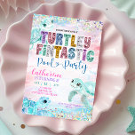 Glitter Sequin Sea Turtle Fintastic Birthday invit Invitation<br><div class="desc">Glitter Sequin Sea Turtle Birthday Invitation,  Turtley Fintastic Pool Party Birthday Invite,  Editable Under The Sea Kids Birthday</div>