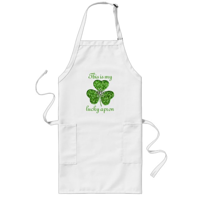 Glitter Shamrock And Flower Apron (Front)