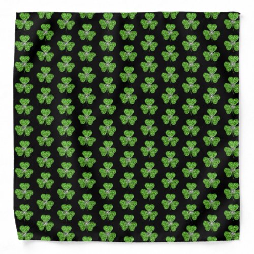 Glitter Shamrock And Flower Bandana